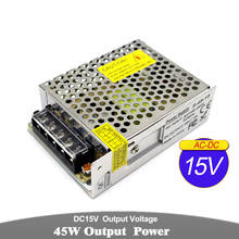 DC Power Supply 15V 3A 45W Transformer 100-240V AC To DC15V Driver Powers Adapter For LED Strip Lighting Monitor CCTV DIY 2024 - buy cheap