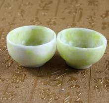 COPPER STATUE Collection Chinese Natural Jade Hand Carved Tea Cups Small Tea Bowls Jade Cup Tea Set 2024 - buy cheap