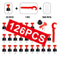 Kit de sistema de nivelación de azulejos para cocina, herramientas de construcción de pared y suelo de cerámica plana, reutilizable, 126 Uds. 2024 - compra barato