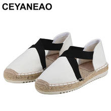 CEYANEAO Women Canvas Espadrille Flats Hemp Bottom Fisherman Shoes For 2019 Spring/Autumn Women LoafersE2119 2024 - buy cheap