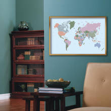 Póster Vintage con mapa del mundo para decoración del hogar, lienzo ecológico para pared, sala de estar, suministros escolares de viaje, 59x42cm 2024 - compra barato