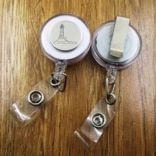 Lighthouse ID Badge Reel gift for him/her friend family retractable recoil id badge holder work fun 2024 - buy cheap