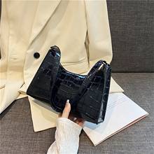 Crocodile Pattern Shoulder Messenger Handbag Ladies Fashion PU Leather Underarm Bags Vintage Women Purse Baguette Bag Clutch 2024 - buy cheap