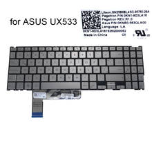 Teclado notebook, iluminação árabe, para asus zenbook ux533 f ux533fd ux533fn, ux533fa la ar, novo, 0kn1, 9d3la16, 622ar16 2024 - compre barato