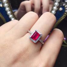Natural And Real Ruby Ring Red Color 925 Silver Ring Romantic Finger Ring For Women Wedding Ring 2024 - buy cheap