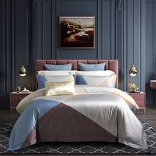 Jogo de cama de algodão egípcio bordado, jogo de cama macio queen king size 1000tc 2024 - compre barato