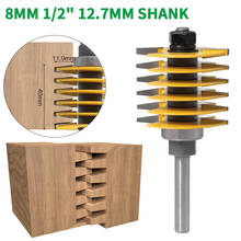 1PC 8MM 1/2" 12.7MM Shank Milling Cutter Wood Carving 2 Teeth Adjustable Finger Joint Router Bit Tenon Cutter T-Slot Mill Cutter 2024 - buy cheap