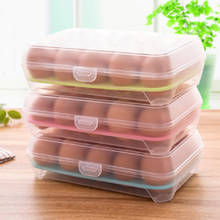 Держатель лотка для яиц, портативная коробка для хранения яиц, точилка для холодильников, контейнер для хранения, домашняя коробка для хранения, дозатор яиц, 15 отверстий/прозрачная коробка 2024 - купить недорого