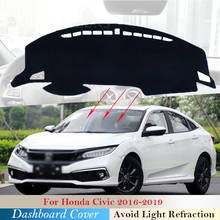 Dashboard Cover Protective Pad for Honda Civic 10 2016~2019 Car Accessories Dash Board Sunshade Carpet FB FK FA FD 2017 2018 2024 - buy cheap