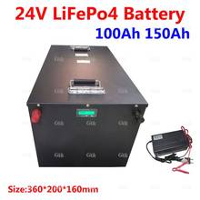 LiFepo4-Paquete de batería recargable de litio para almacenamiento de energía solar, sistema RV, autocaravana, cargador de 10A, 24V, 100Ah, 150Ah 2024 - compra barato