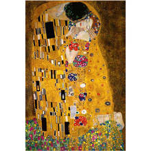 Pintura de diamantes 5D DIY, cuadro del beso de Gustav Klimt, bordado de diamantes cuadrados/redondos, punto de cruz, mosaico de diamantes de imitación, decoración 2024 - compra barato