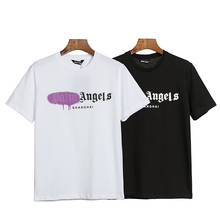Camiseta de manga corta para hombres y mujeres, camisa con estampado de letras de Palm Angels, hip-hop, popular, simple y salvaje, PA007 2024 - compra barato