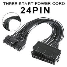 30 см двойной PSU адаптер кабель-удлинитель 24Pin Питание синхронизатор пусковой шнур для компьютерный адаптер 2024 - купить недорого