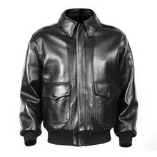 Chaqueta de cuero de piloto USAF para hombre, abrigo de Aviador ruso, piel de vaca gruesa auténtica, XXL talla grande, color negro, 2020, Envío Gratis 2024 - compra barato