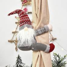 2021 christmas decorations Xmas Santa Gnome Curtain Tieback Holdback Drape Holder Window Home Party Decor navidad рождество 2024 - buy cheap