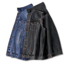 Размера плюс ковбойский жилет для мужчин свободные джинсовые жилеты жилет мужские куртки повседневная одежда для мужчин джинсовая мужская одежда топы 7XL 2024 - купить недорого
