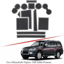 13pcs Car Styling For Mitsubishi Pajero V80 2006-2020 Latex Gate slot pad Interior Door Groove Mat Non-slip dust Mat Accessory 2024 - buy cheap