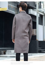 Новая мужская зимняя куртка, Мужское пальто, мужское шерстяное пальто, двубортная Длинная ветровка, топы, Casaco Masculino LX2373 2024 - купить недорого