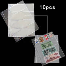 10Pcs Money Banknote Paper Money Album Page Collecting Holder Sleeves 3-slot Loose Leaf Sheet Album Protection 2024 - buy cheap