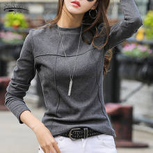 Fashion Korean Solid Slim Bottoming Shirts Long Sleeve Cotton Shirt Women Autumn Clothes Casual T-shirts Lady's Tops Blusa 10640 2024 - buy cheap