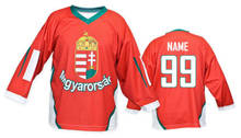 Magyarorszag, команда Венгерской команды, белый, красный мужской хоккейный свитер с вышивкой, индивидуальный дизайн, любой номер и имя 2024 - купить недорого