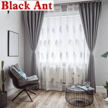 Cortina cinza para o quarto da janela transparente tecidos voile puro cortina de plantas para a sala de estar tule cortinas tratamento cozinha x399 #30 2024 - compre barato