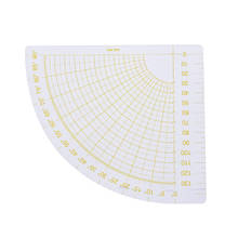 Regla de ventilador de retazos de plástico para costura, herramientas de corte circular de sastre, transparente + amarillo, DIY, 1 ud. 2024 - compra barato