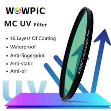 WOWPIC MC UV Filter 49 52 55 58mm 62 67 72 77 82mm Super Slim Green Muticoating 16 layers Lens Protector for Canon Nikon Camera 2024 - buy cheap