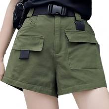 Women Shorts High Waist All-match Pure Cotton Adjustable Cargo Shorts for Shopping Summer Women's wide-leg shortsшорты женский 2024 - buy cheap