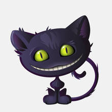 Hot Sell Cartoon Grinning Cheshire Cat Icon Car Sticker Motorcycle Stickers Quality Vinyl Decals Anti-UV PVC 12cm X 12cm 2024 - buy cheap