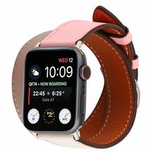 Double Tour Leather Loop for Apple Watch Band 42/38mm 40/44mm Single Tour Strap Correa for iWatch Series 7 6 5 4 3 2 1 41mm 45mm 2024 - buy cheap