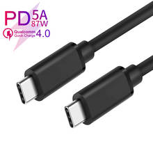 Cabo de carregamento rápido 5a 87w usb tipo c para usb c para samsung s9 oneplus 7 pro cabo de carregamento rápido 4.0 usbc pd 2024 - compre barato