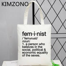 Feminist shopping bag shopping shopper eco handbag grocery bolsas de tela bag tote boodschappentas custom 2024 - buy cheap