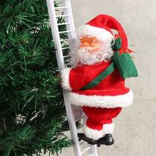 Милый Рождественский Санта-Клаус Электрический подвесная лестница украшение для рождественской елки Смешные новогодние подарки для детей вечеринка 2024 - купить недорого