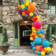 Balões artísticos de festa, 129 pçs, luz azul laranja, amarelo, rosa quente, chá de bebê, arco de balão, aniversário, suprimentos de festa 2024 - compre barato