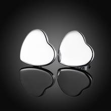 925 Sterling silver heart stud earrings Romantic lovely valentine gift wedding for women girl Earring Jewelry 2024 - buy cheap