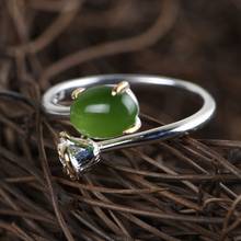 FNJ-anillos de plata 925 de Jade hetiano para mujer, Sortija de plata 100% Original, S925, joyería fina 2024 - compra barato