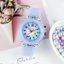 Cartoon Rabbit Girls Watches with Colorful Light Source Luminous Silicone Children Watch Kids Clock Relogio Feminino reloj nina 2024 - buy cheap