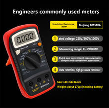 Resistance Tester Bm500a Digital Insulation Resistance Tester Electronic Megger 1000V Megohmmeter Resistance Meter 2024 - buy cheap