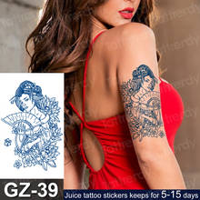 Водостойкая Временная тату-наклейка, японская тату-наклейка Prajna Resent для мужчин t Geisha, тату с соком и чернилами, безопасный боди-арт на руку, искусственная тату для мужчин и женщин 2024 - купить недорого