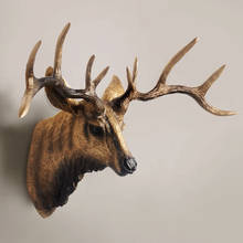 Antler decoração de parede de animal criativo, ornamentos para parede, cabeça de cervo estéreo, vento industrial, suspensão, artesanato, arte, casa, estátua, fundo 2024 - compre barato