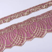 1 meter 12 cm 3 cm Lace Trim Ribbon Embroidery for Sofa Curtain Garment Trimmings Home Textiles Dark Red Gold Line Lace Fabric 2024 - buy cheap