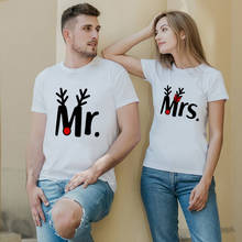Mr and Mrs Christmas Shirts Fashion Casual Mr and Mrs Xmas T-shirts Clothes Harajuku Top Tshirt Streetwear Couples T Shirts 2024 - buy cheap