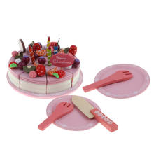 Набор деревянных игрушечных тортов на день рождения, подарок для детей, «сделай сам», ролевая вечевечерние, торт со свечами для детей 2024 - купить недорого