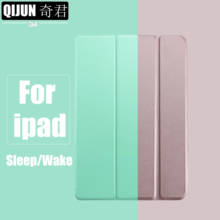 Funda de piel sólida para tableta Apple ipad, cubierta de 9,7 ", 2018, soporte triple, Smart Sleep wake, ipad A1893, A1954 2024 - compra barato