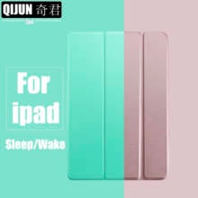 Чехол для планшета Apple ipad 9,7 дюйма 2018 дюйма, Автоматический Смарт-сон, пробуждение, funda Trifold, однотонный чехол, capa skin coque для iPad6 A1893 A1954 2024 - купить недорого