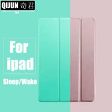 Funda de piel sólida para tableta Apple ipad, cubierta de 9,7 ", 2018, soporte triple, Smart Sleep wake, ipad A1893, A1954 2024 - compra barato