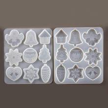 DIY Christmas Resin Mold Snowflake Pendant Key Chain UV Epoxy Silicone Mold for Jewelry Making Tools Xmas Gift 2024 - buy cheap