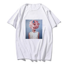Летняя женская футболка в Корейском стиле, женская футболка, женская футболка Ulzzang Harajuku с креативным художественным принтом, уличная одежда 2024 - купить недорого