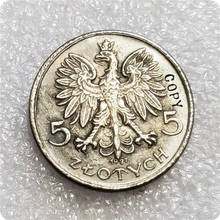 1927 Польша 5 Zlotych шаблон копия монеты 2024 - купить недорого